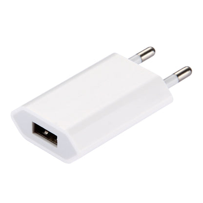 5V / 1A Single USB Port Charger Travel Charger, EU Plug(White) - USB Charger by buy2fix | Online Shopping UK | buy2fix