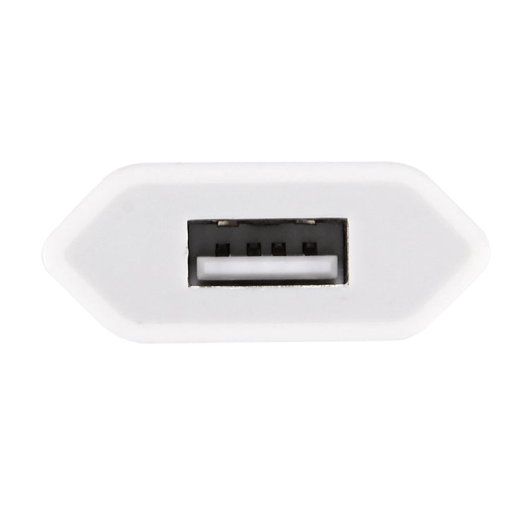 5V / 1A Single USB Port Charger Travel Charger, EU Plug(White) - USB Charger by buy2fix | Online Shopping UK | buy2fix