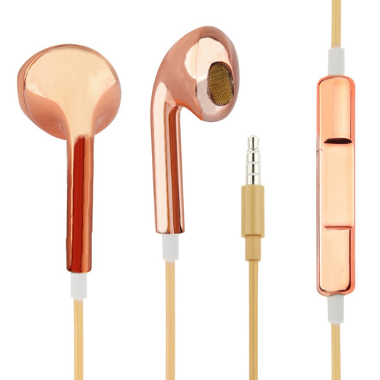 3.5mm Stereo Electroplating Wire Control Earphone for Android Phones / PC / MP3 Player / Laptops(Orange) - In Ear Wired Earphone by buy2fix | Online Shopping UK | buy2fix