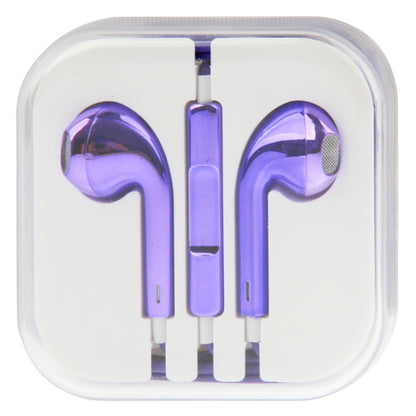 3.5mm Stereo Electroplating Wire Control Earphone for Android Phones / PC / MP3 Player / Laptops(Purple) - In Ear Wired Earphone by buy2fix | Online Shopping UK | buy2fix