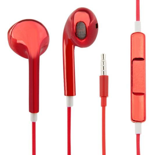 3.5mm Stereo Electroplating Wire Control Earphone for Android Phones / PC / MP3 Player / Laptops(Red) - In Ear Wired Earphone by buy2fix | Online Shopping UK | buy2fix