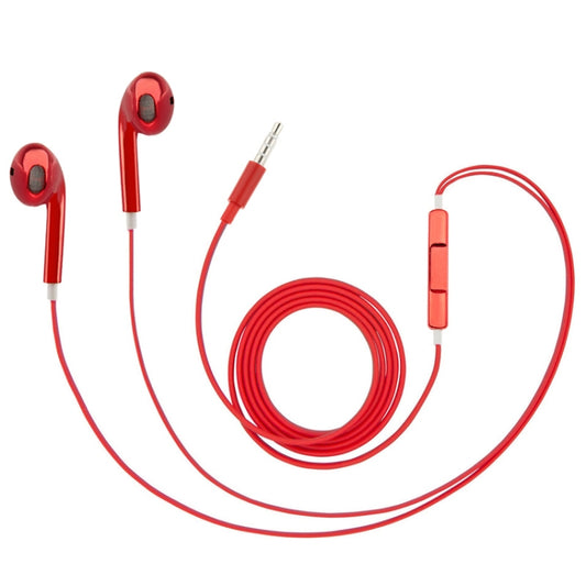 3.5mm Stereo Electroplating Wire Control Earphone for Android Phones / PC / MP3 Player / Laptops(Red) - In Ear Wired Earphone by buy2fix | Online Shopping UK | buy2fix