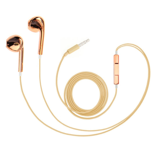 3.5mm Stereo Electroplating Wire Control Earphone for Android Phones / PC / MP3 Player / Laptops(Orange) - In Ear Wired Earphone by buy2fix | Online Shopping UK | buy2fix