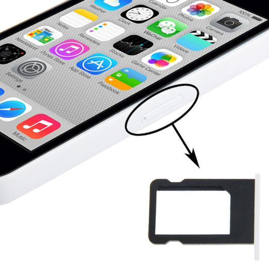 SIM Card Tray Holder for iPhone 5C(White) - iPhone 5 Parts by buy2fix | Online Shopping UK | buy2fix