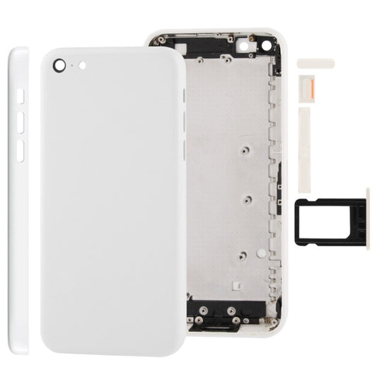 Full Housing  Chassis / Back Cover with Mounting Plate & Mute Button + Power Button + Volume Button + Nano SIM Card Tray for iPhone 5C(White) - iPhone 5 Parts by buy2fix | Online Shopping UK | buy2fix