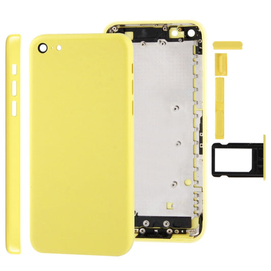 Full Housing  Chassis / Back Cover with Mounting Plate & Mute Button + Power Button + Volume Button + Nano SIM Card Tray for iPhone 5C(Yellow) - iPhone 5 Parts by buy2fix | Online Shopping UK | buy2fix