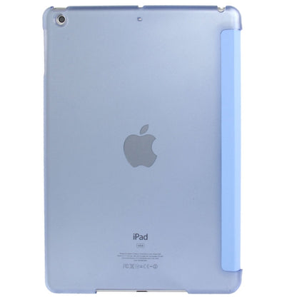 3-folding Leather Cover Frosted Plastic Case with Holder & Sleep / Wake-up Function for iPad Air (Blue) -  by buy2fix | Online Shopping UK | buy2fix