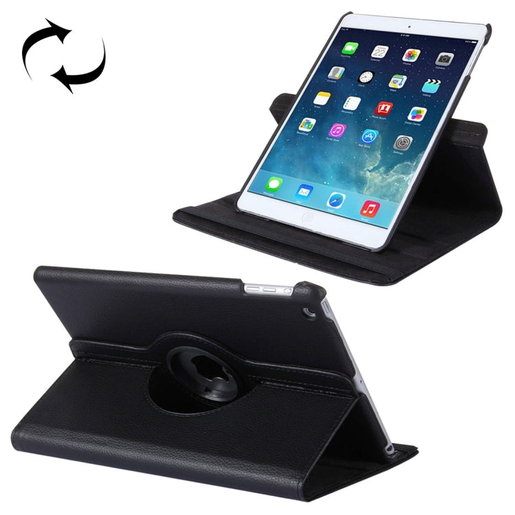 For iPad 9.7 (2018) & iPad 9.7 (2017) & Air 2 & Air 360 Degree Rotation Litchi Texture Leather Case with 2 Gears Holder(Black) - iPad 9.7 (2018) & (2017) Cases by buy2fix | Online Shopping UK | buy2fix
