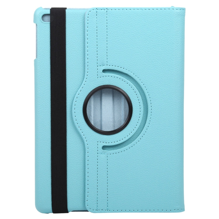 For iPad 9.7 (2018) & iPad 9.7 (2017) & Air 2 & Air 360 Degree Rotation Litchi Texture Leather Case with 2 Gears Holder(Blue) - iPad 9.7 (2018) & (2017) Cases by buy2fix | Online Shopping UK | buy2fix