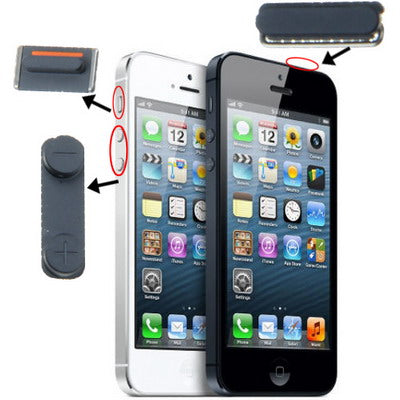 3 in 1 for iPhone 5 (Mute Button + Power Button + Volume Button)(Black) - iPhone 5 Parts by buy2fix | Online Shopping UK | buy2fix