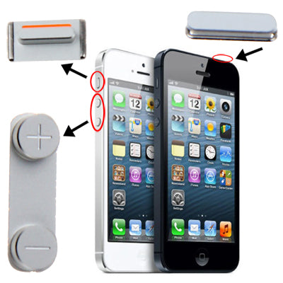 3 in 1 for iPhone 5 (Mute Button + Power Button + Volume Button) - iPhone 5 Parts by buy2fix | Online Shopping UK | buy2fix