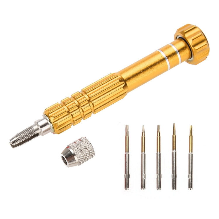 5 in 1 Gold Series Screwdriver Sets (T5 / T6 / 1.2 / 1.5 / 0.8) - Screwdriver Set by buy2fix | Online Shopping UK | buy2fix