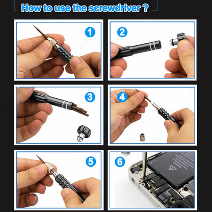 5 in 1 Gold Series Screwdriver Sets (T5 / T6 / 1.2 / 1.5 / 0.8) - Screwdriver Set by buy2fix | Online Shopping UK | buy2fix