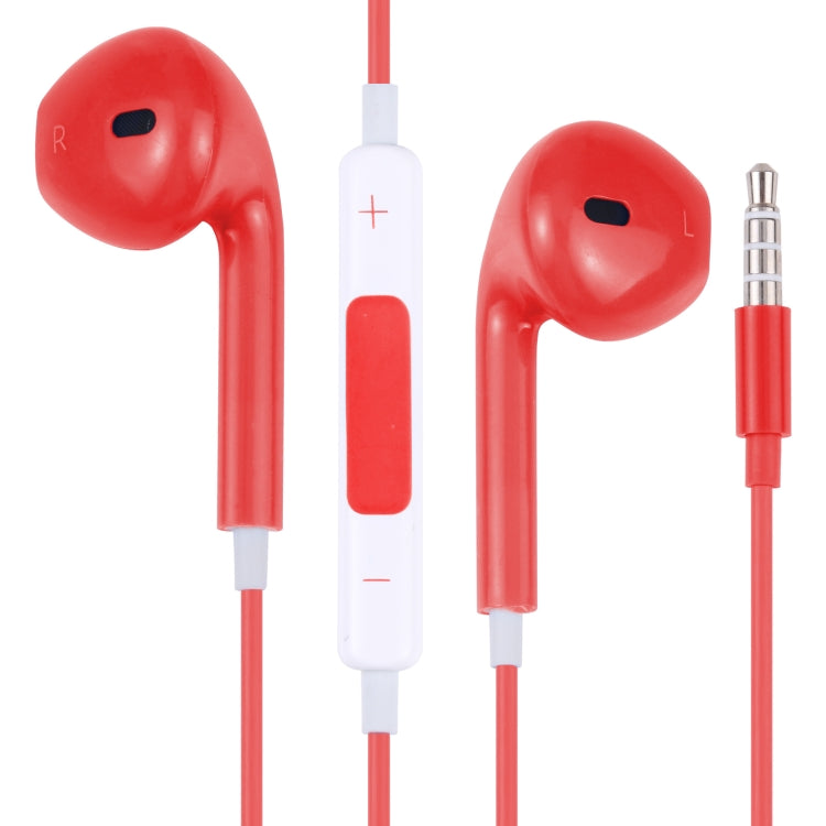 EarPods Wired Headphones Earbuds with Wired Control & Mic(Red) by buy2fix