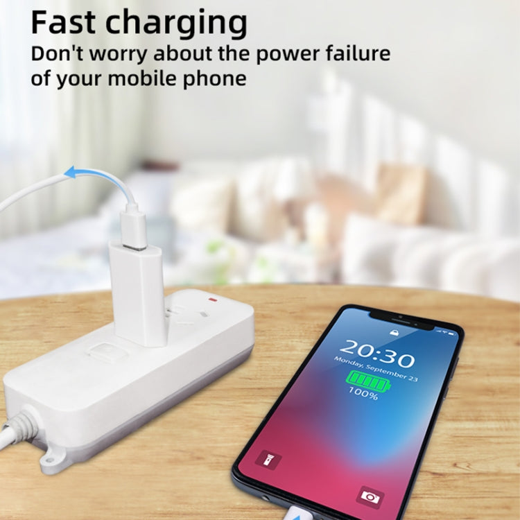 2 in 1 5V 1A EU Plug Travel Charger Adapter with 1m 8-pin Cable For iPhone(White) - USB Charger by buy2fix | Online Shopping UK | buy2fix