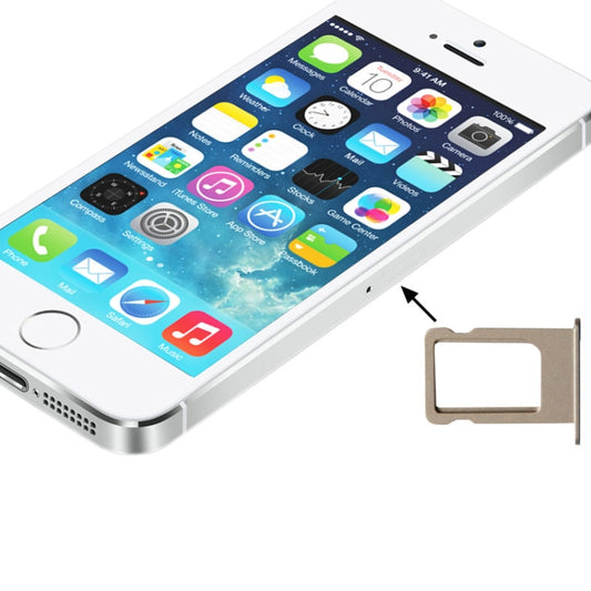 Original SIM Card Tray Holder for iPhone 5S(Gold) - iPhone 5 Parts by buy2fix | Online Shopping UK | buy2fix