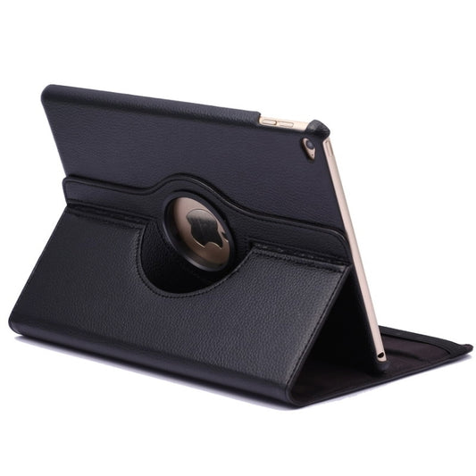 360 Degree Rotation Litchi Texture Flip Leather Case with 2 Gears Holder for iPad Air 2(Black) - More iPad Cases by buy2fix | Online Shopping UK | buy2fix