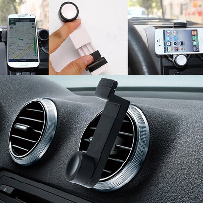 Portable Air Vent Car Mount Holder, For iPhone, Galaxy, Sony, Lenovo, HTC, Huawei, and other Smartphones (Black + Grey) by buy2fix
