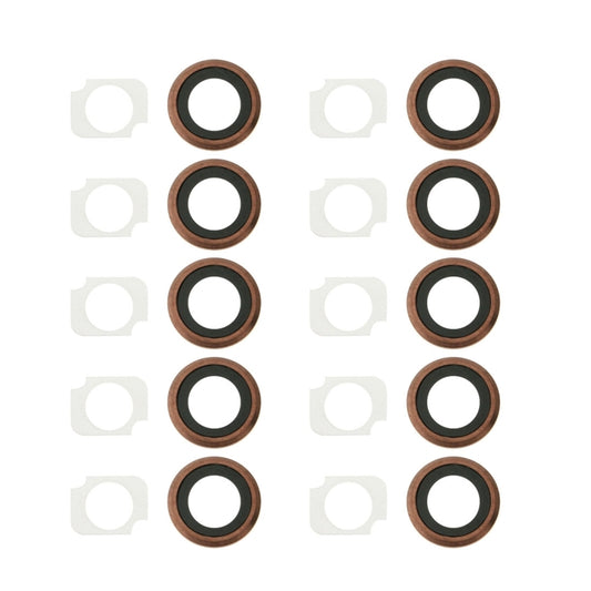 Rear Camera Lens Ring + Flashlight Bracker  for iPhone 6s Plus, 10 Pairs / Set(Rose Gold) - iPhone 6S/6S Plus Parts by buy2fix | Online Shopping UK | buy2fix