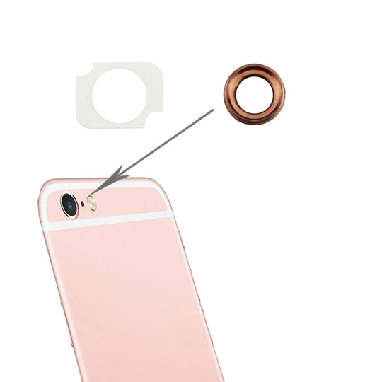 10 Paar / Set Hinterer Kameraobjektivring + Taschenlampenhalterung für iPhone 6 Plus &amp; 6s Plus (Roségold)