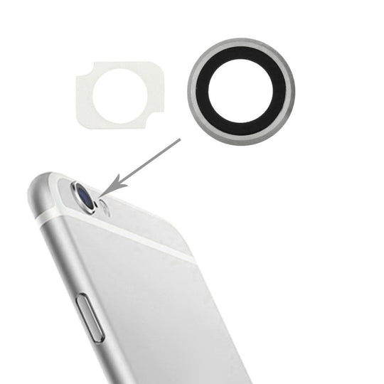 10 Paar / Set Hinterer Kameraobjektivring + Taschenlampenhalterung für iPhone 6 Plus &amp; 6s Plus (Silber)