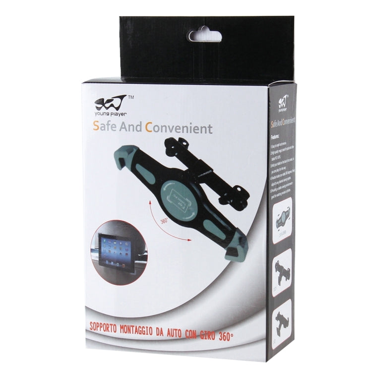 Universal 360 Degrees Rotation Car Headrest Mount Holder, For iPad, Samsung, Lenovo, Sony and Other Tablet PC(Black) by Young Player