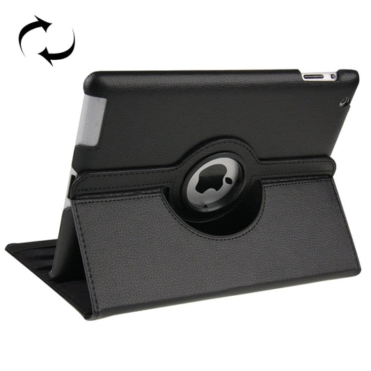 360 Degree Rotatable Leather Case with Sleep / Wake-up Function & Holder for New iPad (iPad 3)(Black) - iPad 4 & 3 & 2 Cases by buy2fix | Online Shopping UK | buy2fix