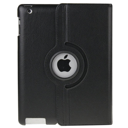 360 Degree Rotatable Leather Case with Sleep / Wake-up Function & Holder for New iPad (iPad 3)(Black) - iPad 4 & 3 & 2 Cases by buy2fix | Online Shopping UK | buy2fix
