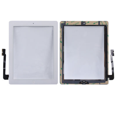 (Controller-Taste + Home-Tasten-Taste PCB-Folie, Flexkabel + Touchpanel-Installationskleber) Touchpanel für neues iPad (iPad 3) (Weiß)