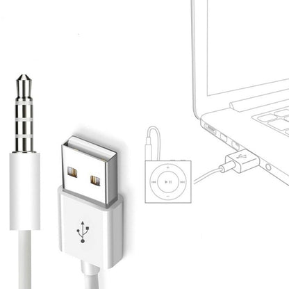 JW-SM1 USB to 3.5mm Jack Data Sync & Charge Cable for iPod shuffle 1st /2nd /3rd /4th /5th /6th Generation, Length: 10cm(White) - Apple Accessories by buy2fix | Online Shopping UK | buy2fix