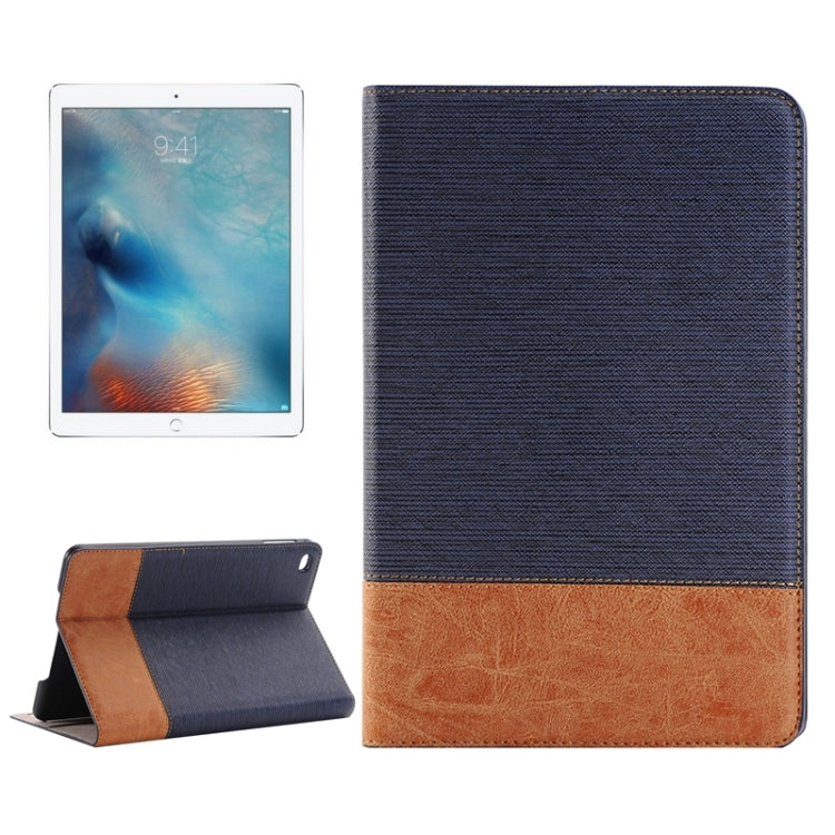 Cross & Sheepskin Texture Horizontal Flip Leather Case with Holder & Card Slots & Wallet for iPad Pro 12.9 inch(Dark Blue) - More iPad Cases by buy2fix | Online Shopping UK | buy2fix