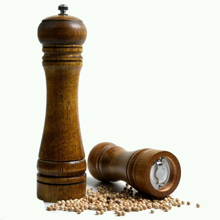 8 inch Length Classical Wooden Pepper Spice Salt Mill Grinder Muller - Stirrer & Squeezer by buy2fix | Online Shopping UK | buy2fix