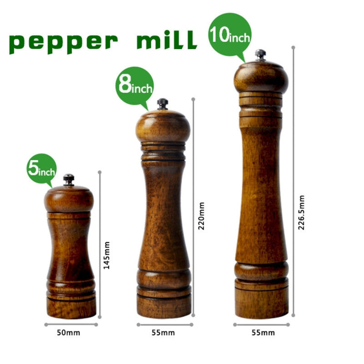 8 inch Length Classical Wooden Pepper Spice Salt Mill Grinder Muller - Stirrer & Squeezer by buy2fix | Online Shopping UK | buy2fix