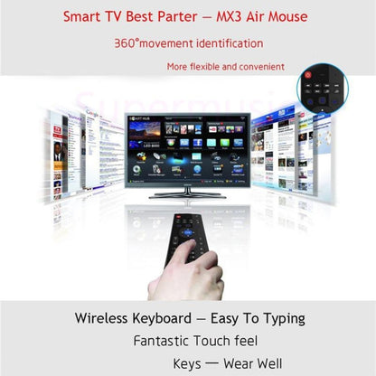 MX3 Air Mouse Wireless 2.4G Remote Control Keyboard with Browser Shortcuts for Android TV Box / Mini PC - MINI PC Accessories & Gadgets by buy2fix | Online Shopping UK | buy2fix