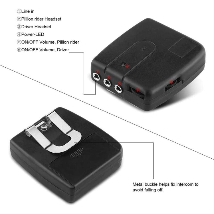 2 PCS Multi-using Wired Motorcycle Interphone(Black) - Motorcycle Walkie Talkie by buy2fix | Online Shopping UK | buy2fix