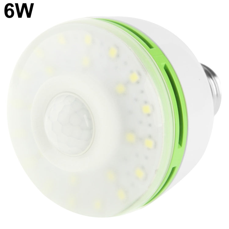 6W Human Sensor Light Lamp White Light 48 LED, Base Type: E27 - Sensor LED Lights by buy2fix | Online Shopping UK | buy2fix