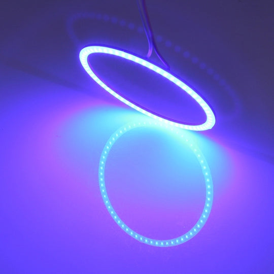 100mm 5W 180LM Angel Eyes cercles phare de voiture lumière bleue COB LED lumières pour véhicules, DC 12-24V