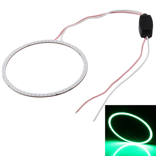 90mm 5W 180LM Angel Eyes Circles Car Headlight COB LED Lights for Vehicles, DC 12-24V (Green Light) by buy2fix