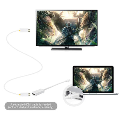 Mini DisplayPort to HDMI Female Adapter Cable(White) -  by buy2fix | Online Shopping UK | buy2fix