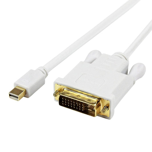 Mini DisplayPort to DVI 24+1 Male Cable Convertor adapter, Cable Length: 1.8M(White) by buy2fix