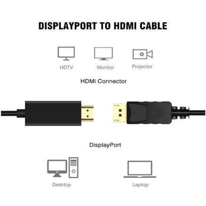 DisplayPort Male to HDMI Male Cable, Cable Length: 1.8m by buy2fix