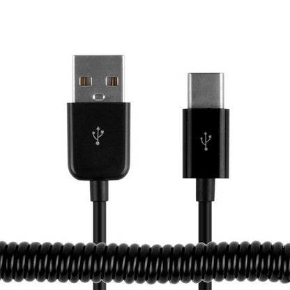 USB-C / Type-C 3.1 to USB 2.0 Spring Data Sync Charge Cable, Cable Length: 3m(Black) by buy2fix