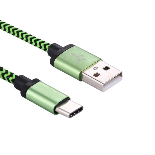 1m Woven Style USB-C / Type-C 3.1 to USB 2.0 Data Sync Charge Cable(Green) by buy2fix