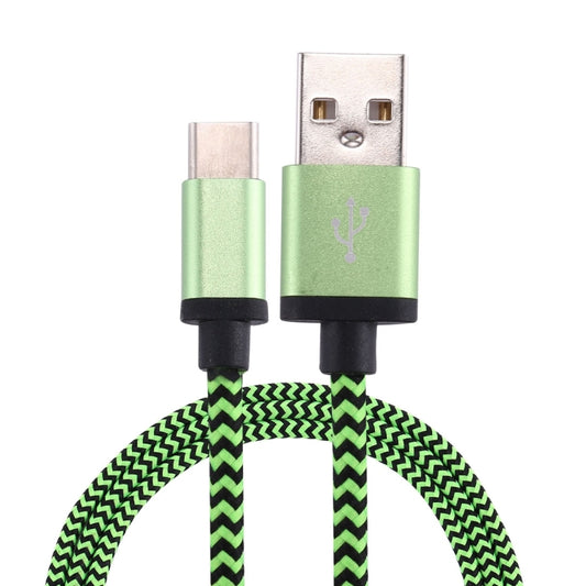 1m Woven Style USB-C / Type-C 3.1 to USB 2.0 Data Sync Charge Cable(Green) by buy2fix