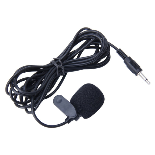 Microphone audio de voiture prise jack 3,5 mm micro stéréo mini lecteur de microphone à pince externe filaire pour radio DVD automatique, longueur du câble : 2,1 m