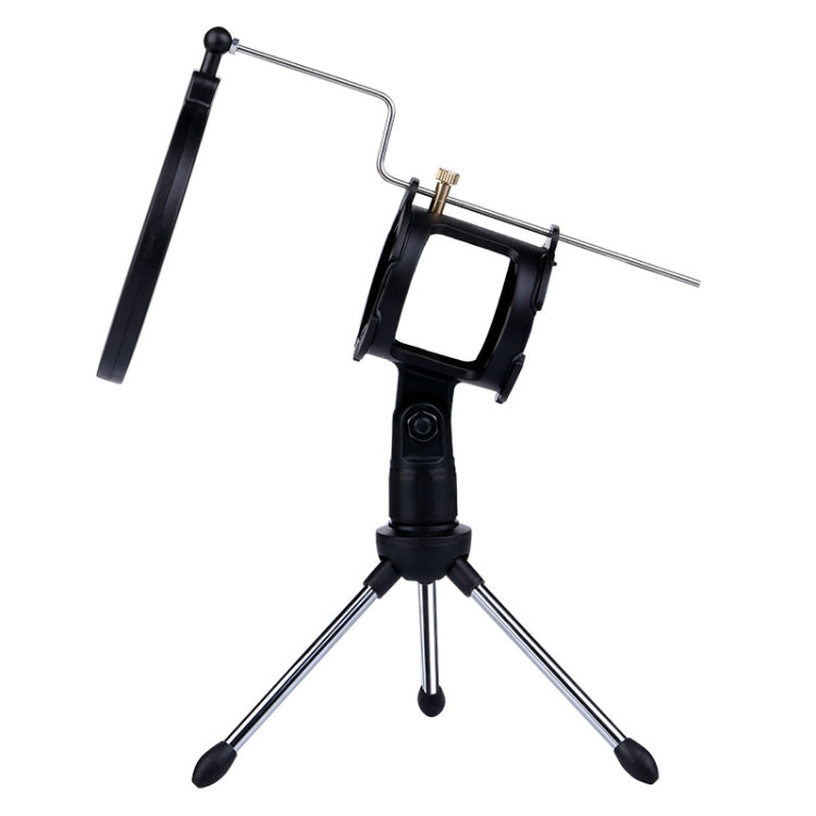 PS-5 Universal Live Broadcast Bracket Tripod Holder with Anti-spray Net & Microphone Clip & Shockproof Clip, For iPhone, Galaxy, Sony, Lenovo, HTC, Huawei, and other Smartphones - Stand by buy2fix | Online Shopping UK | buy2fix