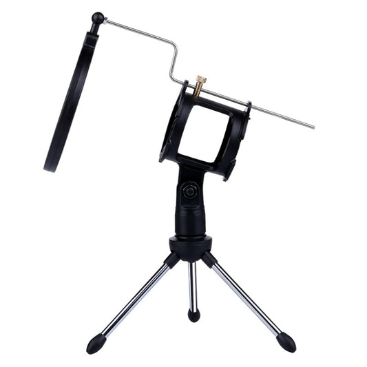 PS-5 Universal Live Broadcast Bracket Tripod Holder with Anti-spray Net & Microphone Clip & Shockproof Clip, For iPhone, Galaxy, Sony, Lenovo, HTC, Huawei, and other Smartphones - Stand by buy2fix | Online Shopping UK | buy2fix