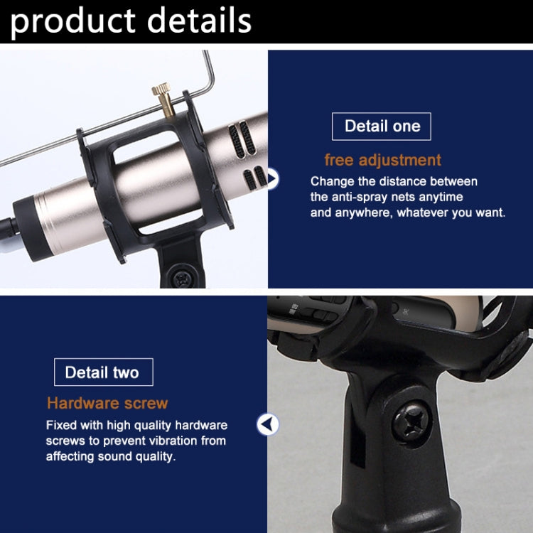 PS-5 Universal Live Broadcast Bracket Tripod Holder with Anti-spray Net & Microphone Clip & Shockproof Clip, For iPhone, Galaxy, Sony, Lenovo, HTC, Huawei, and other Smartphones - Stand by buy2fix | Online Shopping UK | buy2fix