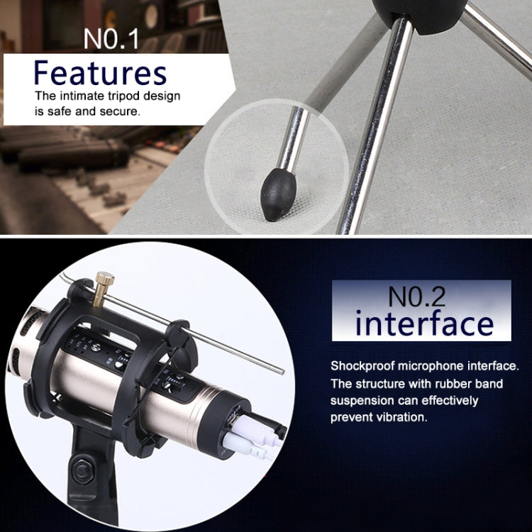 PS-5 Universal Live Broadcast Bracket Tripod Holder with Anti-spray Net & Microphone Clip & Shockproof Clip, For iPhone, Galaxy, Sony, Lenovo, HTC, Huawei, and other Smartphones - Stand by buy2fix | Online Shopping UK | buy2fix