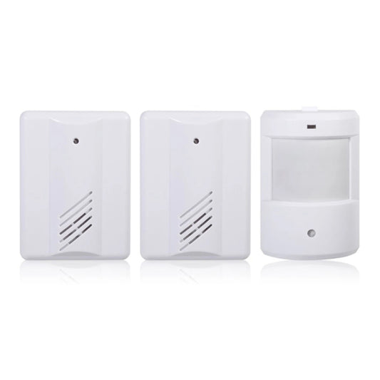 2 to 1 PIR Infrared Sensors Wireless Doorbell Alarm Detector for Home / Office - Sensor Doorbell by buy2fix | Online Shopping UK | buy2fix